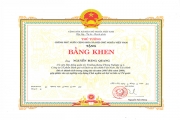Bằng khen Thủ tướng Chính phủ - PTGĐ Nguyễn Đăng Quang